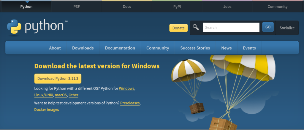 official-python-website-download-page